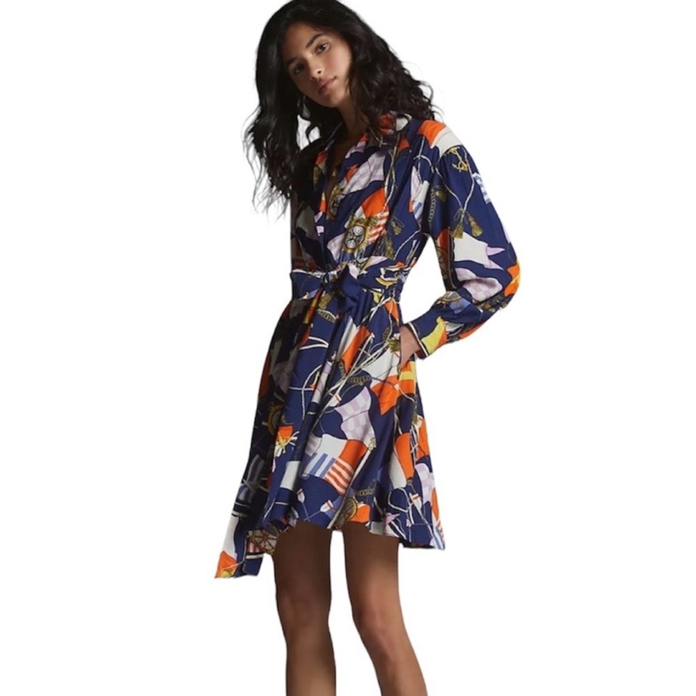 Anthropologie Maeve Flag Shirt Dress